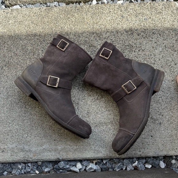 UGG Boots Lancing Dune Brown Leather Cap Toe zippers Ankle 10057614 Mens Sz 11.5 main image 8
